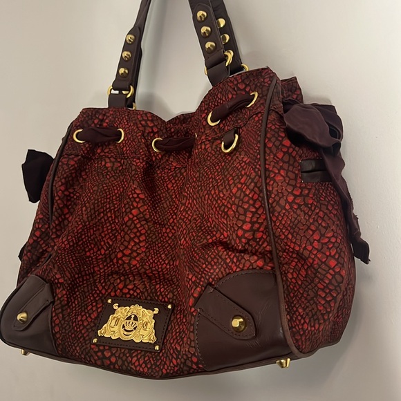 JUICY COUTURE Y2K BROWN BURGUNDY MALIBU DAYDREAMER BAG - Picture 7 of 16